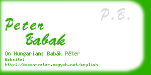 peter babak business card